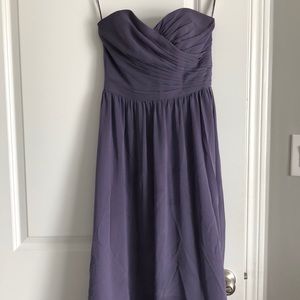 Lavender Purple Strapless Bridesmaid Dress
